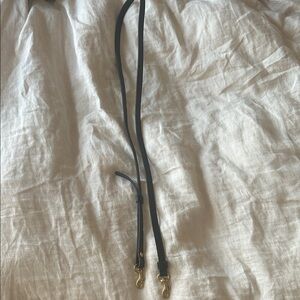 Clare V. black leather crossbody strap